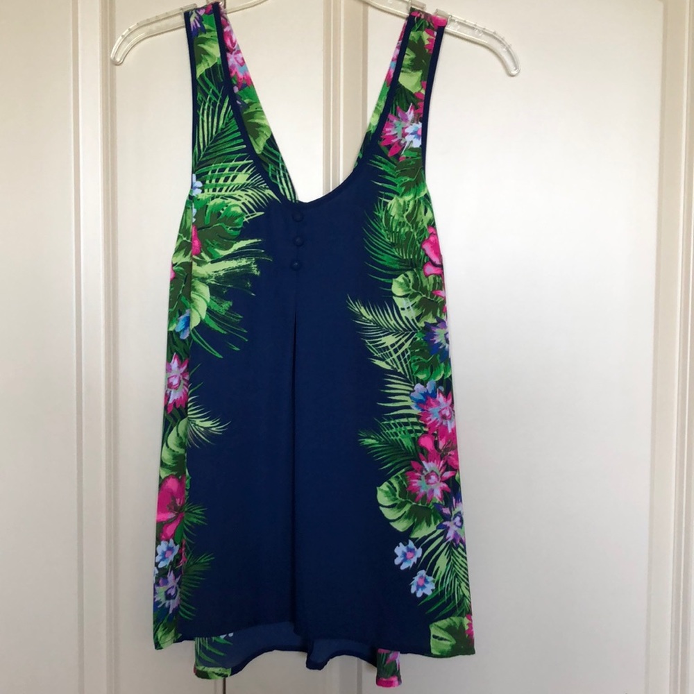 3/$25 Candie’s Hi/Low blue tank w/bow back